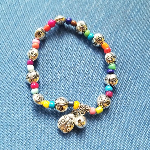 🐞Charm Bracelet EXCELLENT Stretch Ladybug & Beads - NWOT🐞 - Picture 5 of 6